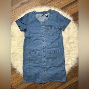Vintage Denim Button Up Dress Y2K size Small